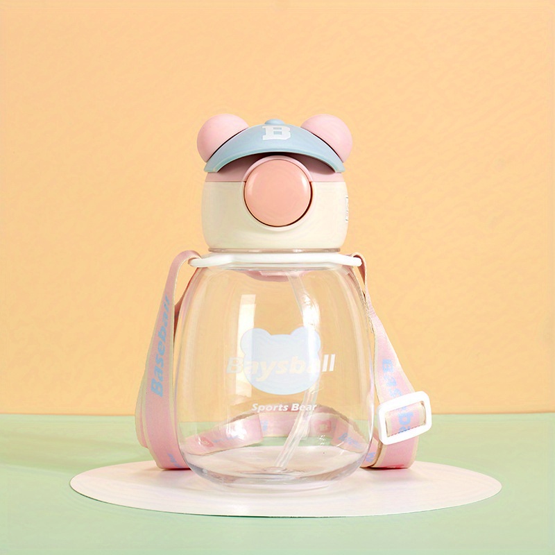 22oz Cartoon Little Bear Sippy Cup Leakproof Plastic Water Bottle