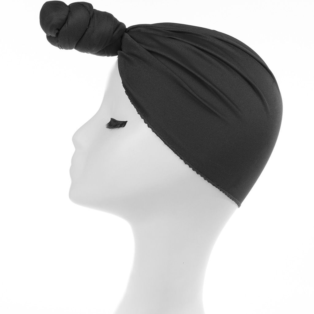 Top Knot Turban Cap Solid Elastic Head Wraps Casual Breathable Head Scarf
