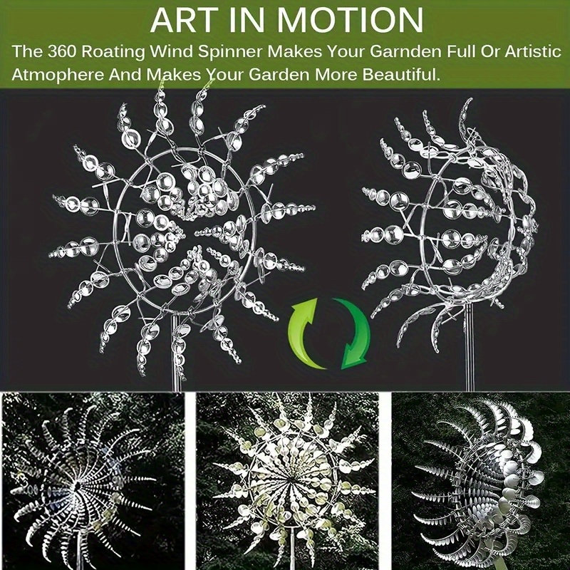 Unique Magical Metal Windmill 3d Wind Sculpture Wind Temu