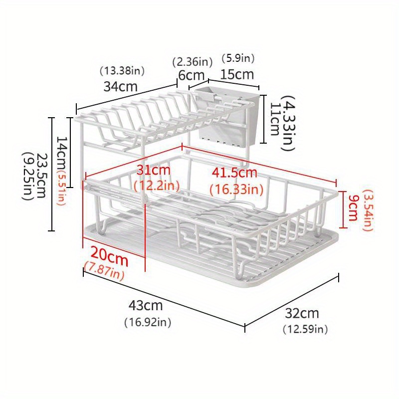 Dish rack online dimensions