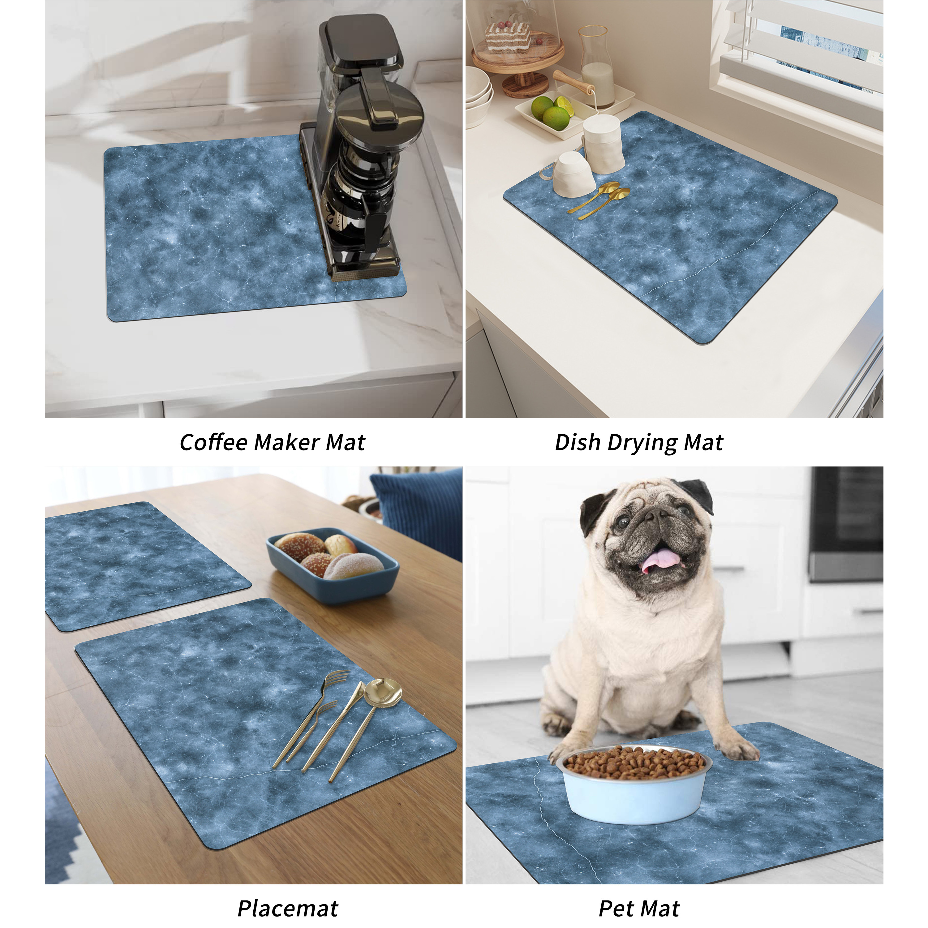 Natural Texture Drainage Pad Kitchen Bathroom Absorbent Mat Temu