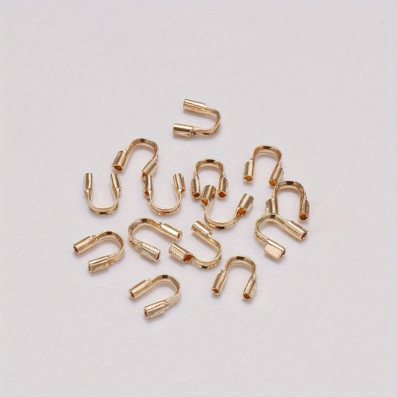 200Pcs Wire Guardian U-Shape Wire Thread Guard Copper Loops Protector DIY  Jewelry Making Accessories