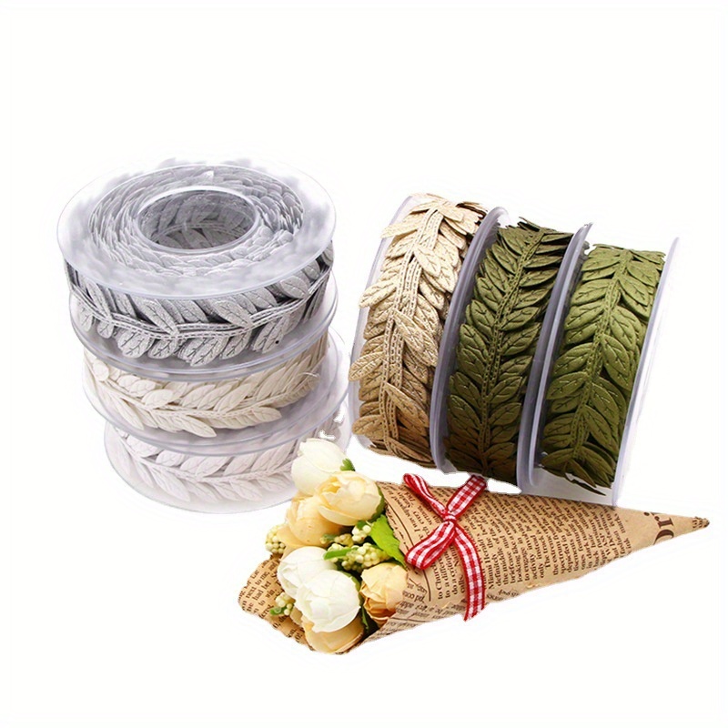 16.4 Yards Leaf Ribbon Bouquet Flower Wrapping Ribbon - Temu