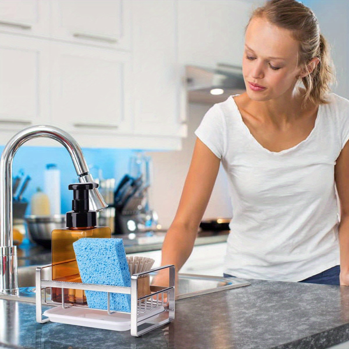 Kitchen Faucet Rack Sponge Drain Basket Detachable Drain Temu