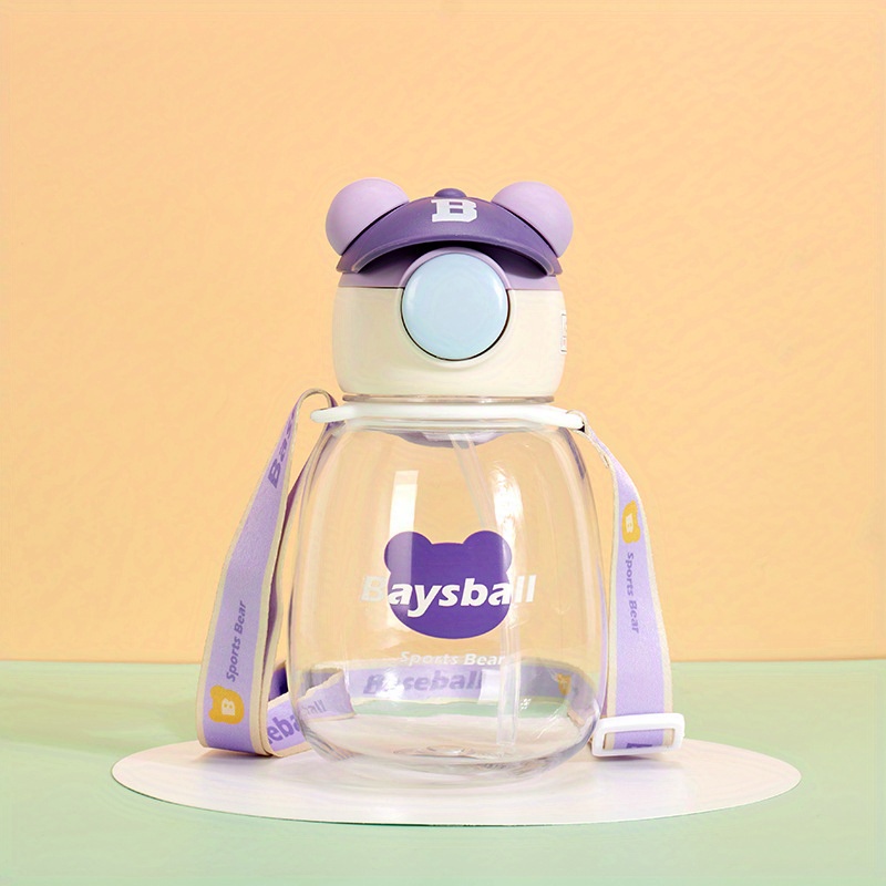 22oz Cartoon Little Bear Sippy Cup Leakproof Plastic Water Bottle