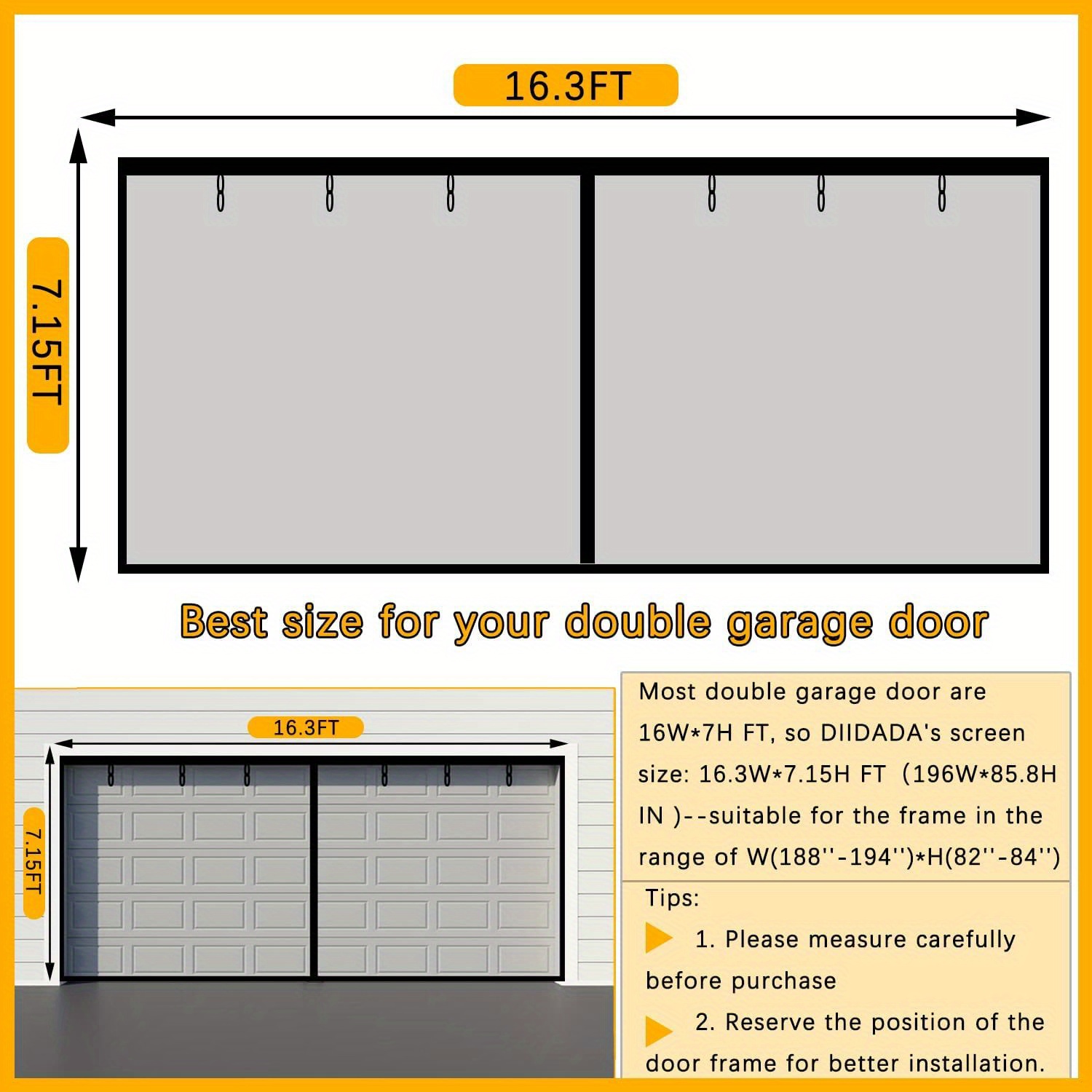 Double Garage Screen Door Strong Garage Door Net Temu