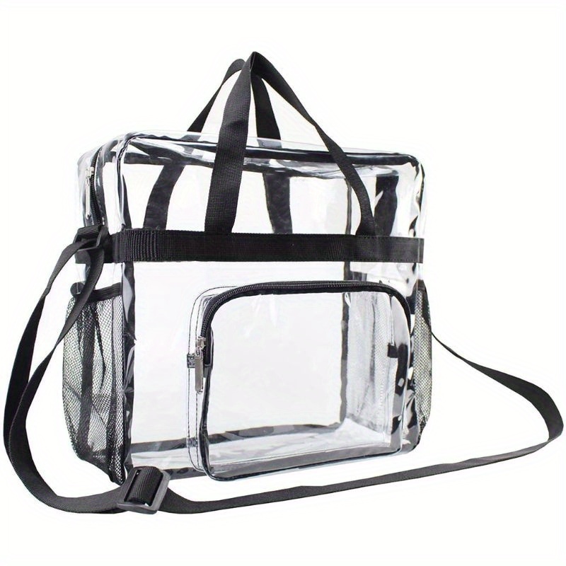 Large Capacity Pvc Transparent Tote Bag, Portable Lightweight Storage  Shoulder Bag, Fashion Travel Toiletry Bag - Temu