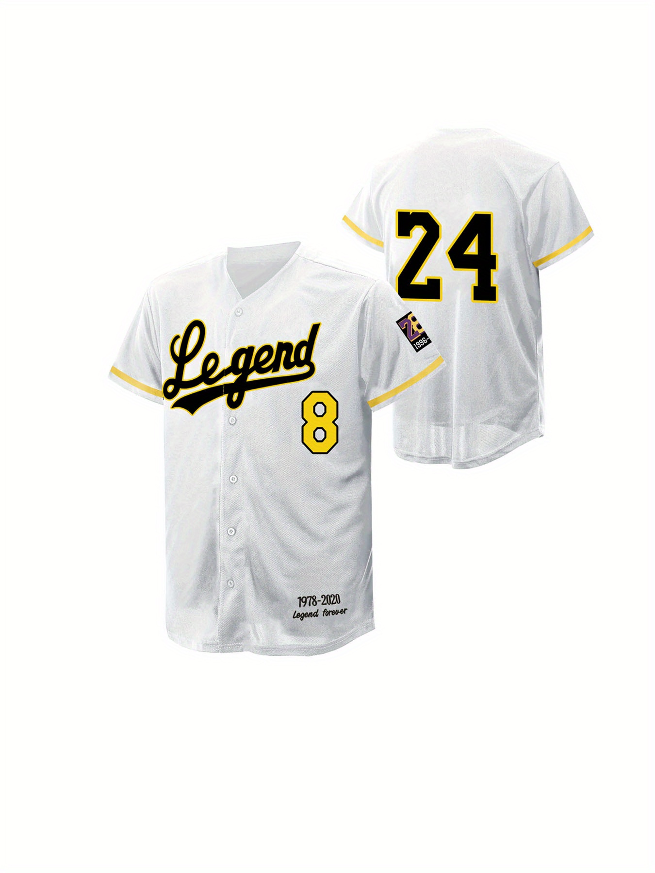 Men's Black Legend #42 Baseball Jersey, Retro Classic Baseball Shirt,  Slightly Stretch Breathable Embroidery Button Up Sports Uniform For  Training Competition Party - Temu