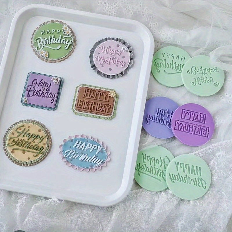 3d Happy Birthday Fondant Embosser Cookie Stamps Perfect Temu Australia
