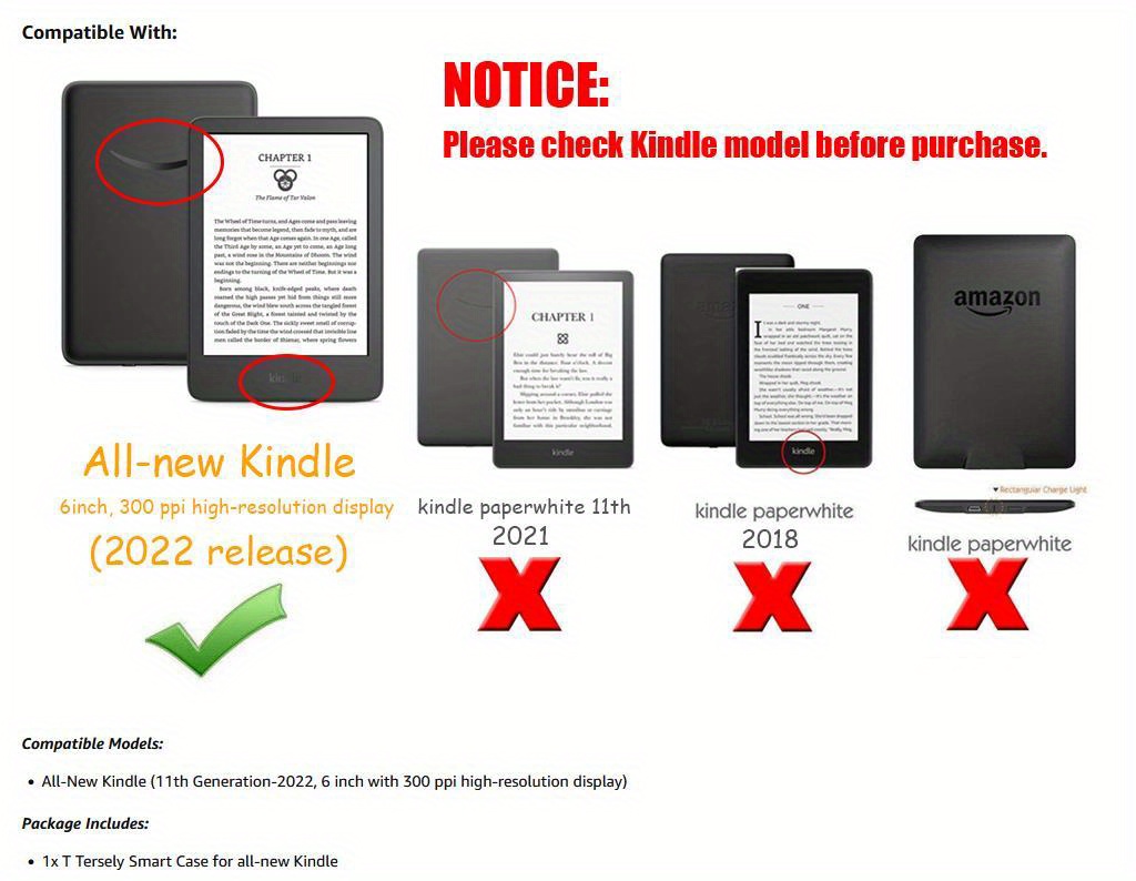 Coque Pour Tout Nouveau Kindle(Version 2022)- Smart Cover Avec