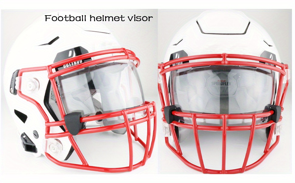 La visera de fútbol americano es fácil de instalar, visera transparente de  fútbol americano, máscara de casco, fútbol y gafas de casco