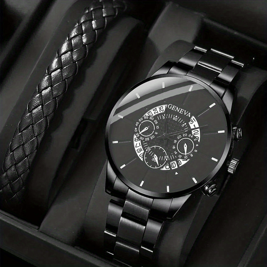 Ruiwatchworld Men's Analog Quartz Watch Men Ultra-Thin Dial Watches Stainless Steel Waterproof Fashion Wrist Watch