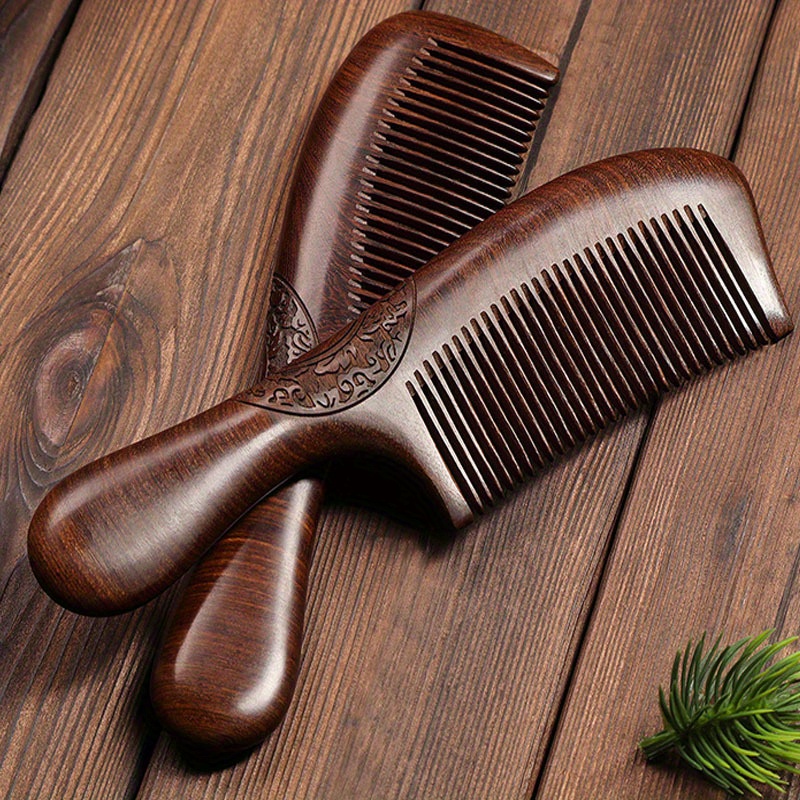 

1pc Durable Sandalwood Double-sided Comb For Hair Detangling And Hairdressing