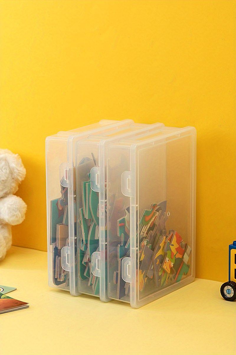 Clear Plastic Storage Box Lid Desktop Book Toy Storage Box Temu