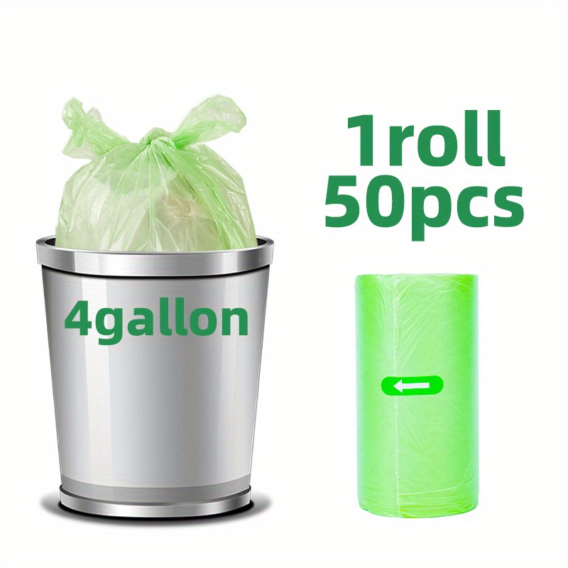4 Gallon Trash Bags - 150 Small Mini Garbage Bags | Clear Waste Basket Trash Bags | Bulk Plastic Bathroom Trash Can Liners