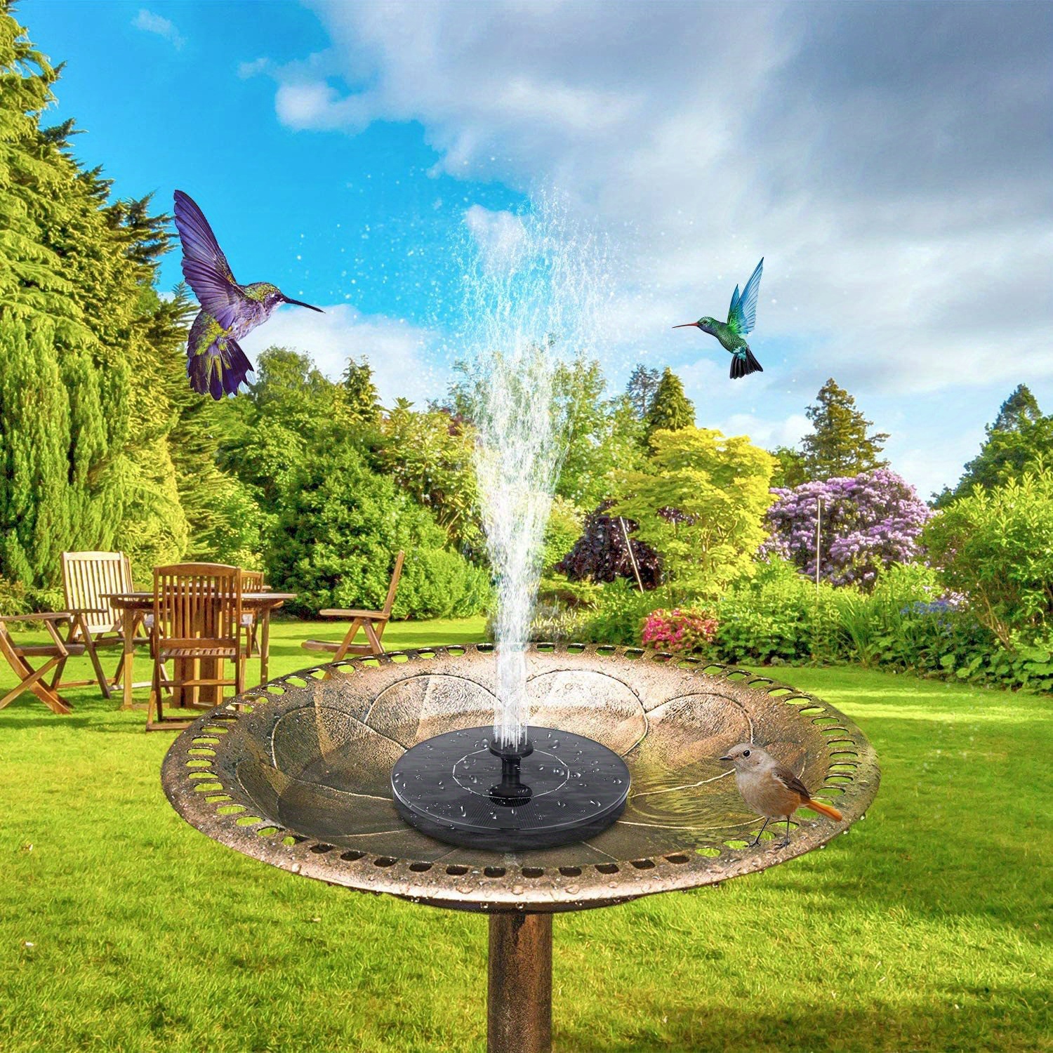 Bring Nature Home: Solar Water Fountain Pump Bird Baths - Temu