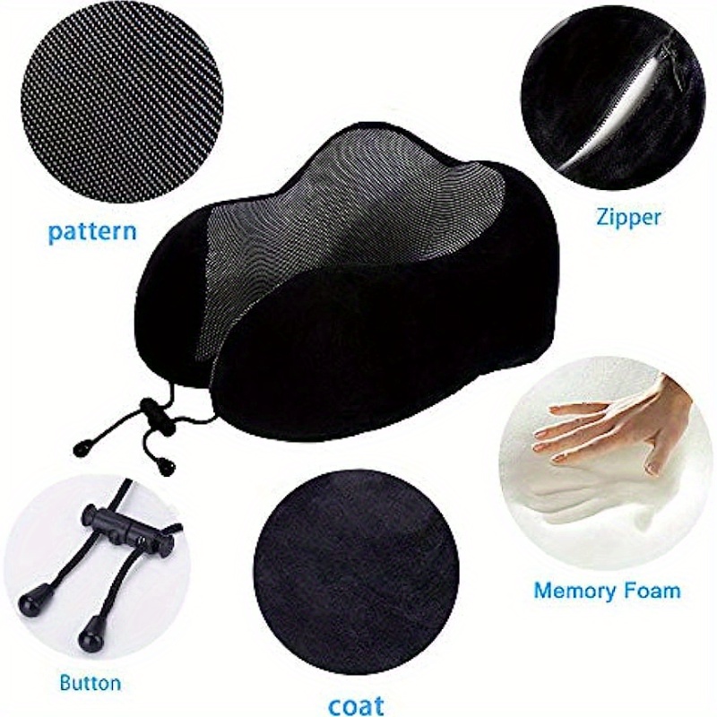 1pc u shaped memory foam neck   travel pillow neck cervical airplane pillow cervical travel bedding pillow details 2