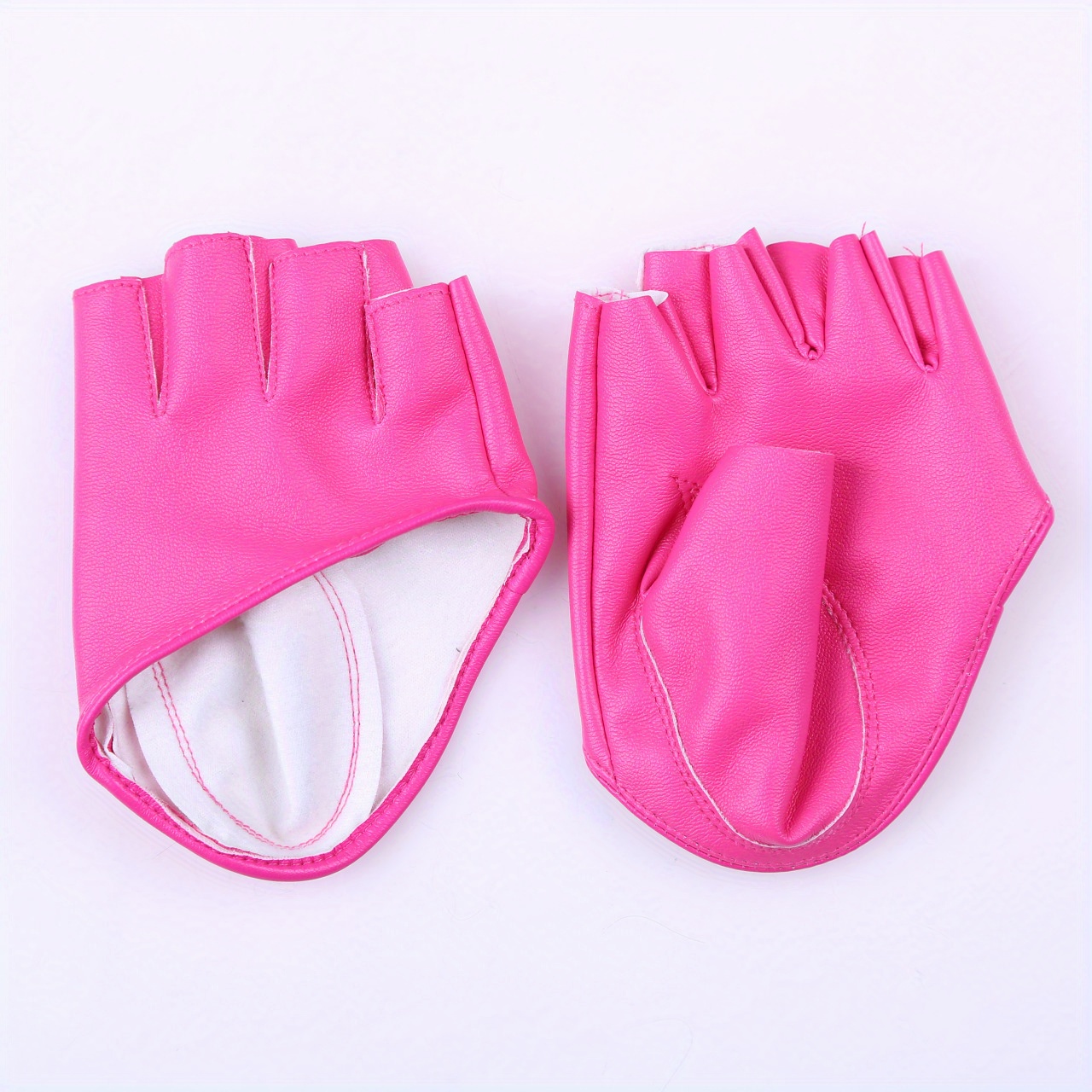 PU Leather Half Finger Gloves for Women