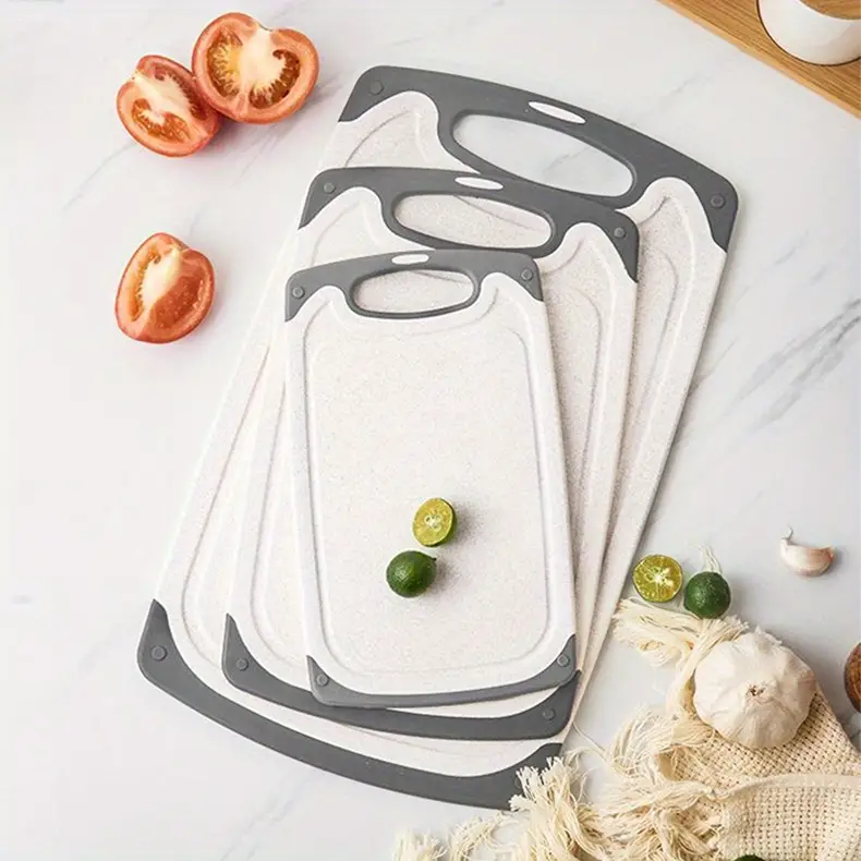 3pcs chopping board safety and anti slip plastic chopping board set can hang plastic chopping board set color dot kitchen household chopping board fruit board chopping board very suitable for kitchen tools back to school details 0