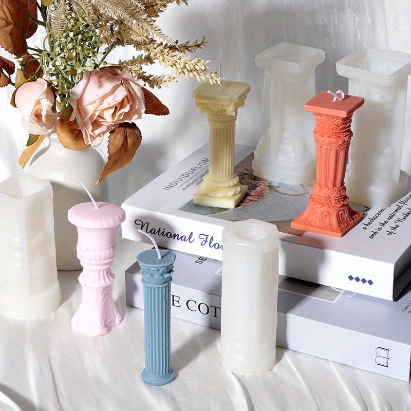 2023 New Large Candle Silicone Mold Moulds Flower Body Pillar