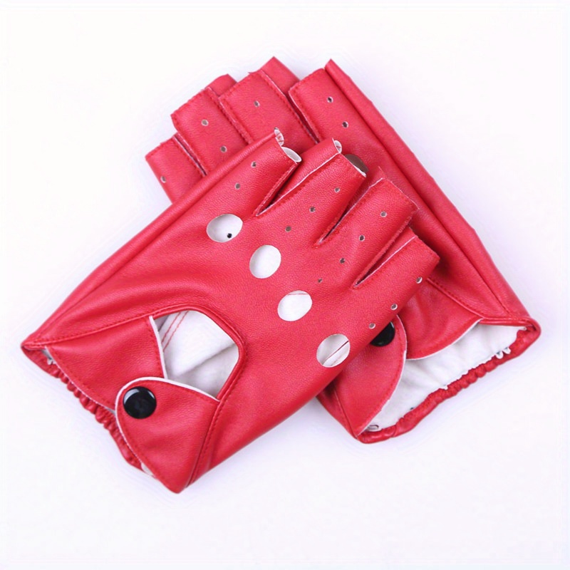 Synthetic Leather Gloves Half Finger Fingerless Fashion Lady