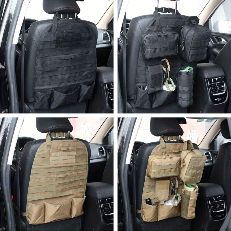 Leather Car Seat Back Hanging Car Storage Bag Seat Backpack - Gray