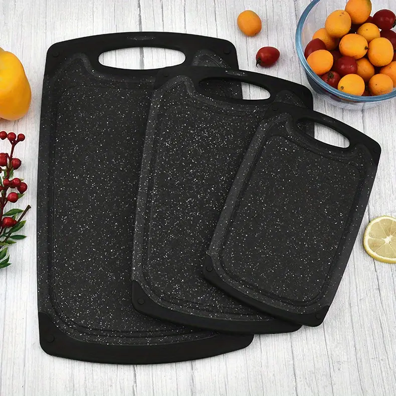3pcs chopping board safety and anti slip plastic chopping board set can hang plastic chopping board set color dot kitchen household chopping board fruit board chopping board very suitable for kitchen tools back to school details 1