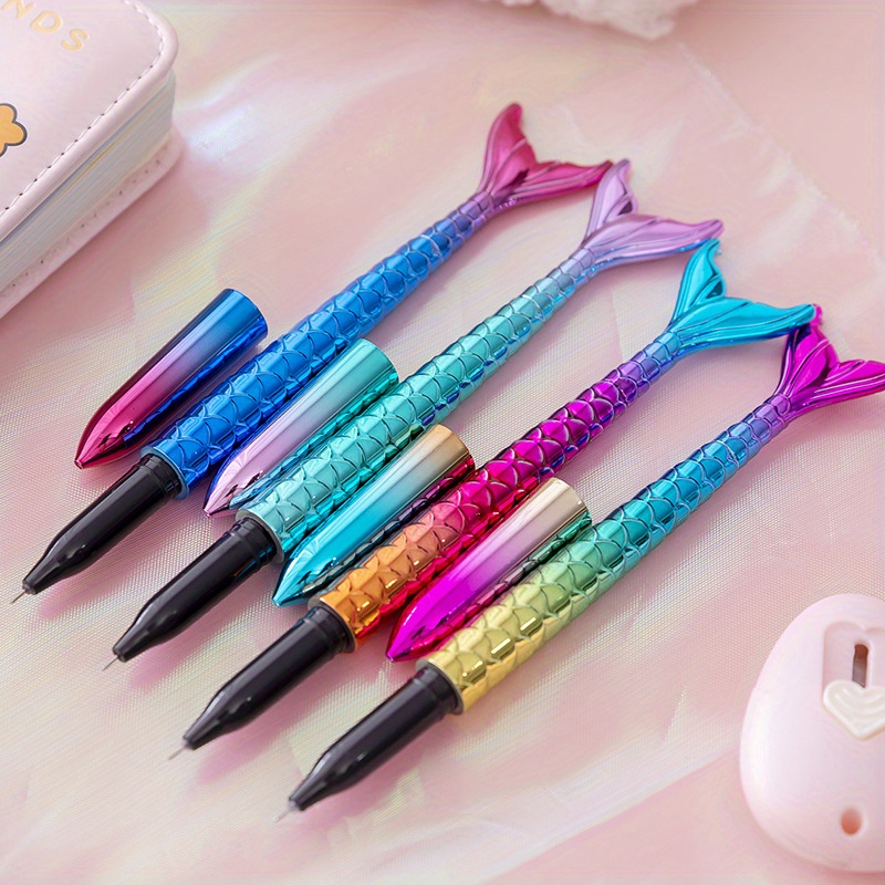 Cute Cartoon Quicksand Small Fish Pen Mermaid Pen Rollerball - Temu