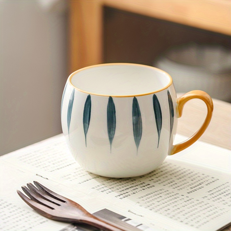 1pc Taza De Café Vintage Con Gran Mango Redondo Tazas De - Temu