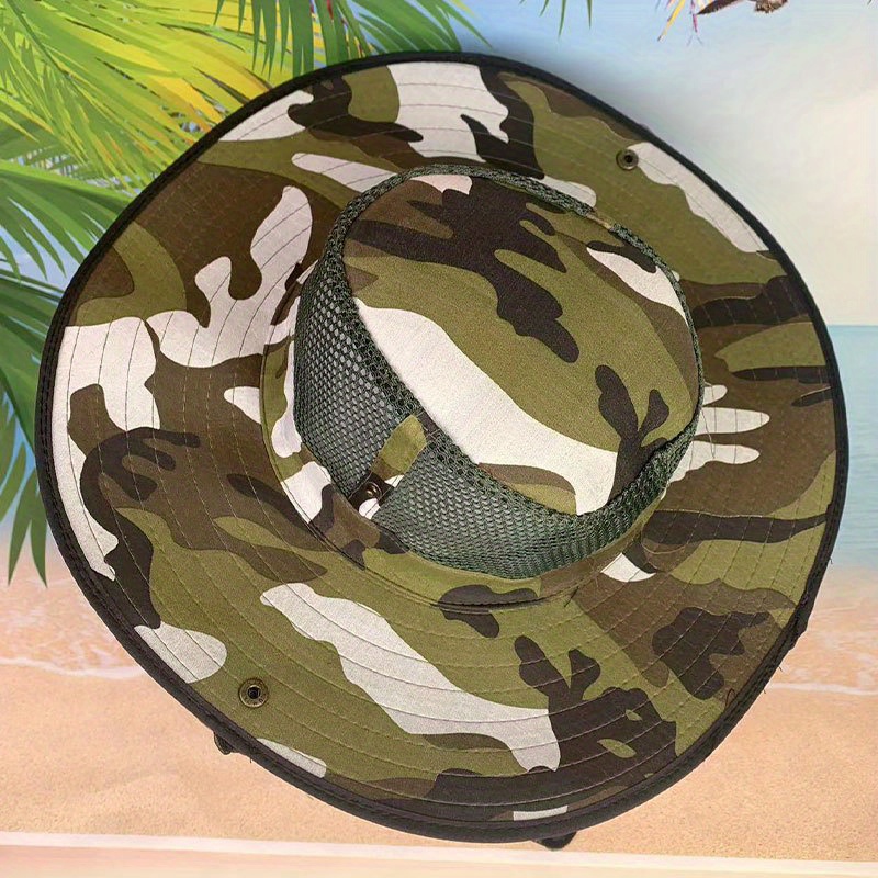 Camoflage Anglerhut - UV Schutz & Faltbar Mit Breitem Rand