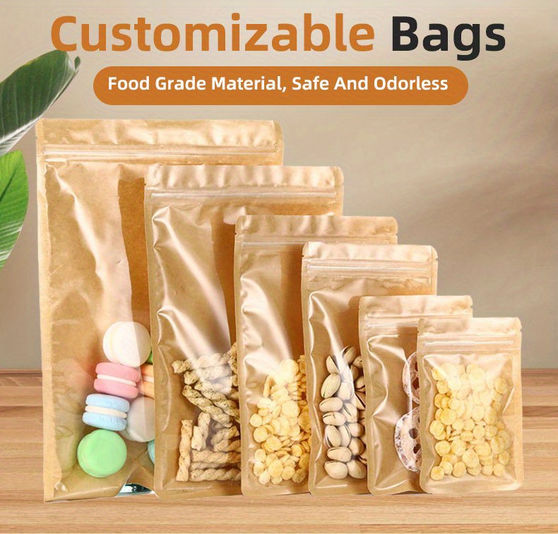 200g Food Grade Kraft Paper Ziplock Bags - Sea Faith