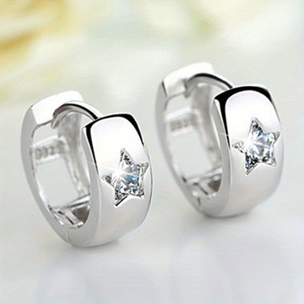 Image of Easy Additions For Bridal Weddings, Featuring Hoop Earrings With Design Inlaid With Zirconia