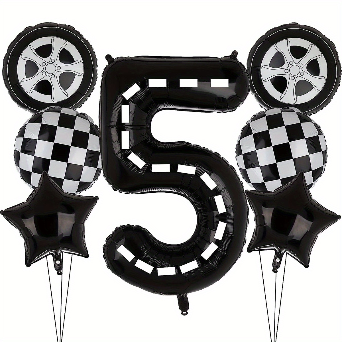 Globos de cumpleaños de auto de carreras de 40 pulgadas globo de número 3  negro para niños de 3 años suministros de decoración de fiesta temática 5 –  Yaxa Store