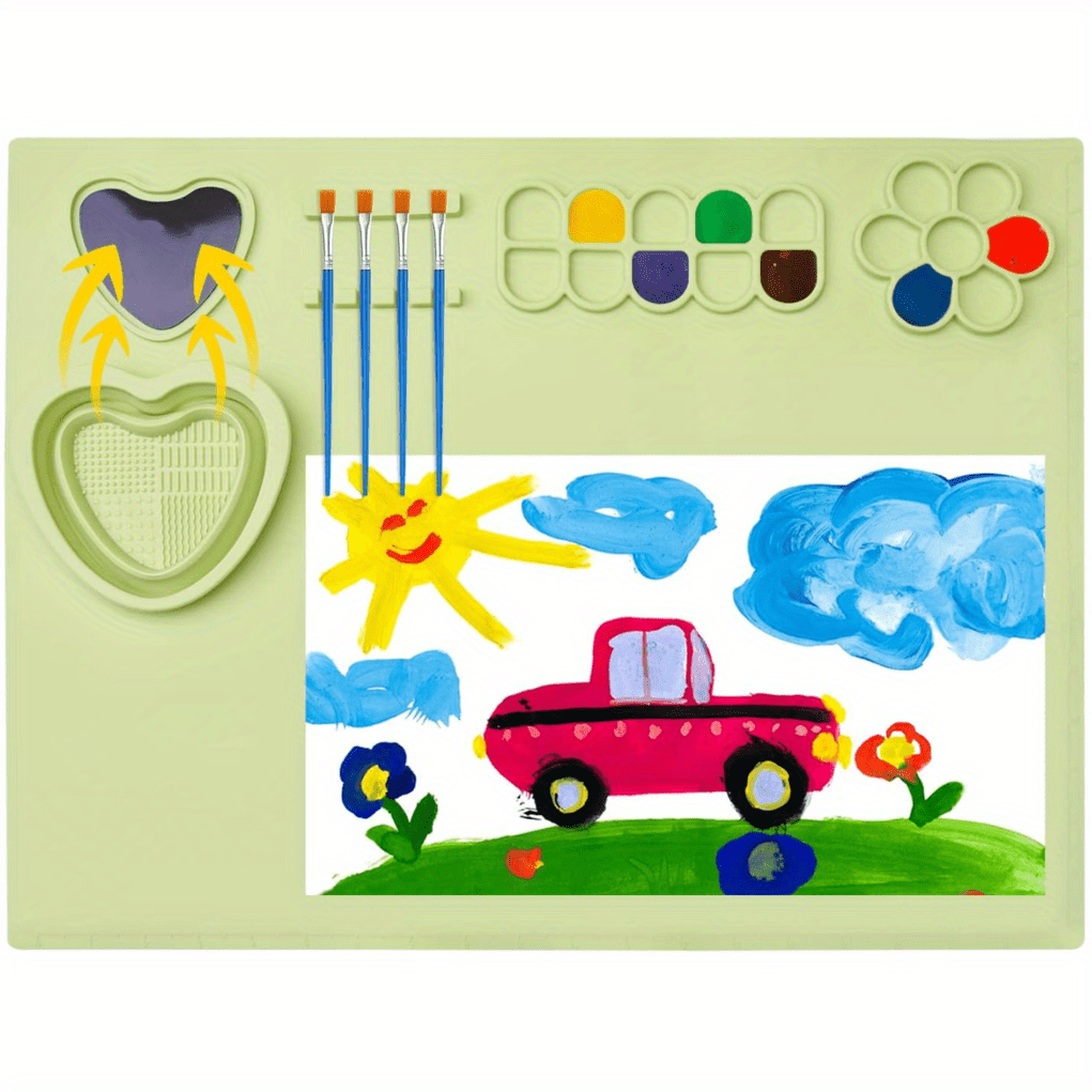 Silicone Craft Mat Silicone Art Mat With Water Cup - Temu