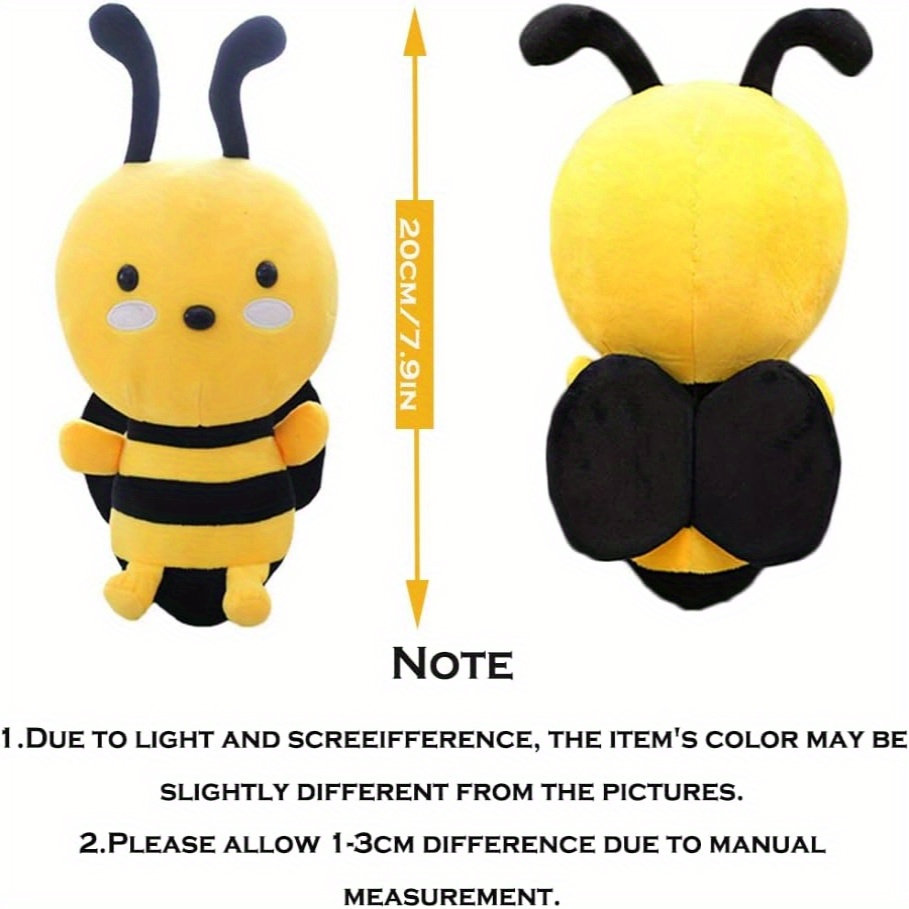 Plush Animal Figure Bee Plush Bee Soft Stuffed Plush Doll Temu