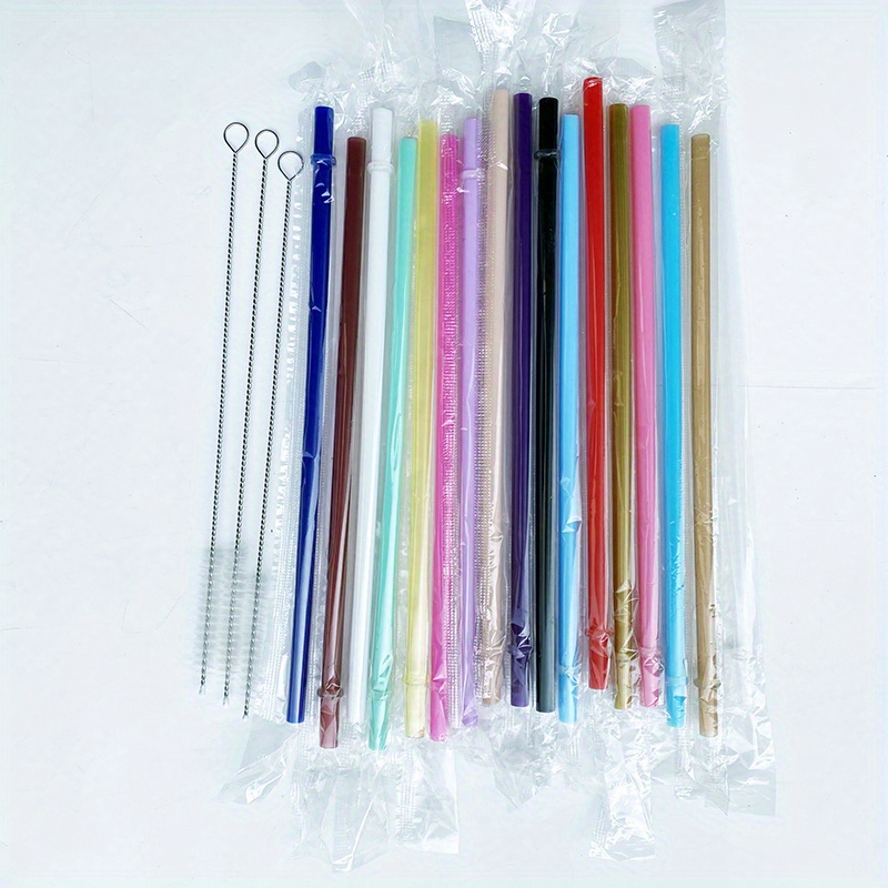 9 Or Long Rainbow Colored Clear Reusable Hard Plastic Straws For Tall Cups,  Tumblers And Mason Jars - Temu