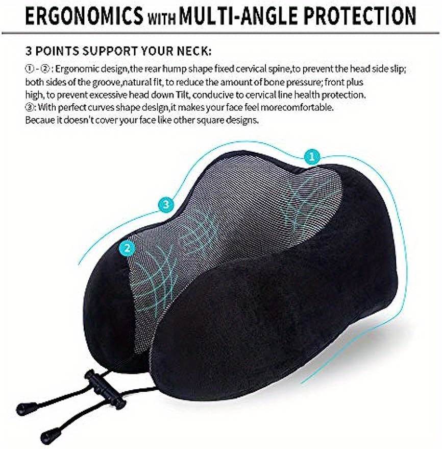 1pc u shaped memory foam neck   travel pillow neck cervical airplane pillow cervical travel bedding pillow details 0