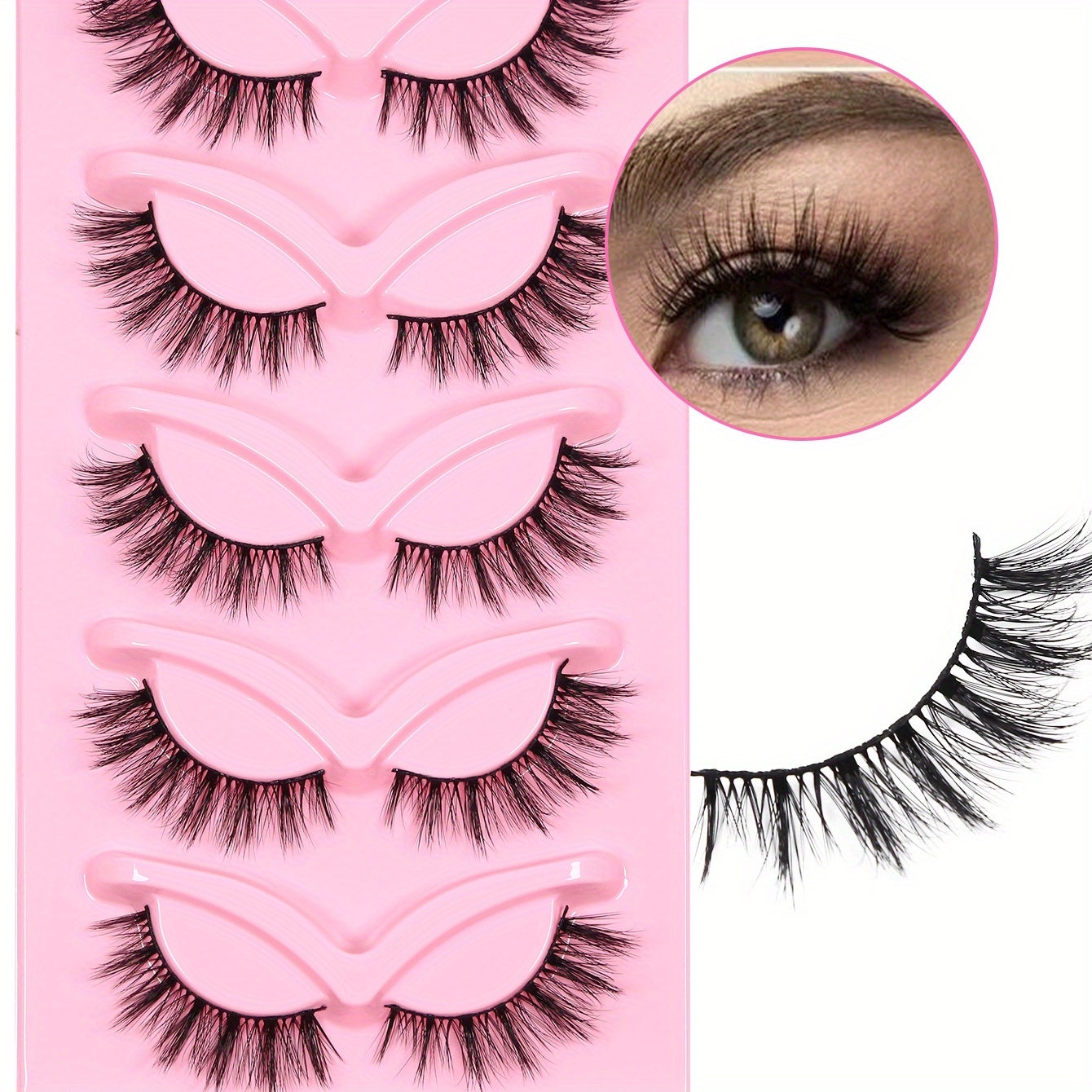 3D Thick False Eyelashes Cat Eye Fluffy Lashes C Curling Lashes