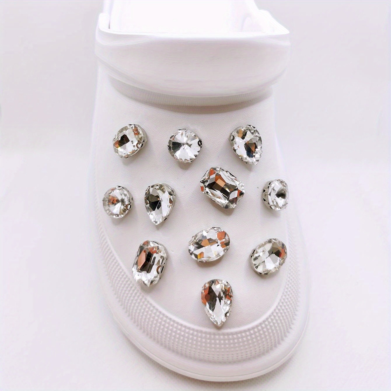 Image of New Beach Sandals And Slippers Detachable Metal Decorative Fashion Shiny Shoe Additions Multi-style Special-shaped Crystal Glass Diamond 11pcs Set Additions