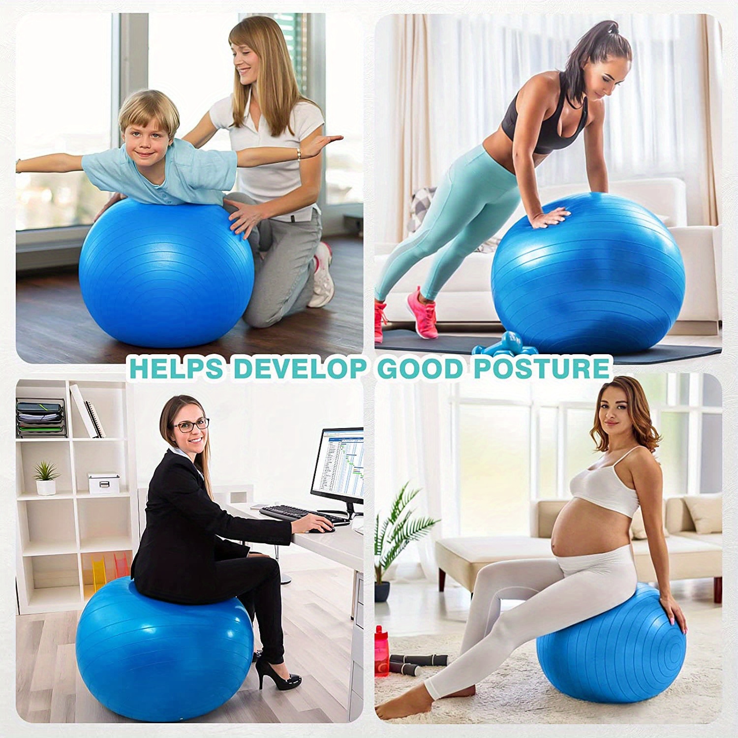 Pelota Pilates / Bola Ejercicios Pelota Yoga Fitness - Temu
