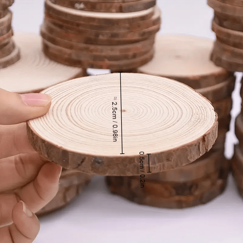 Wooden Rings for Crafts, 5 Pcs Natural Wood Rings Unfinished Wood