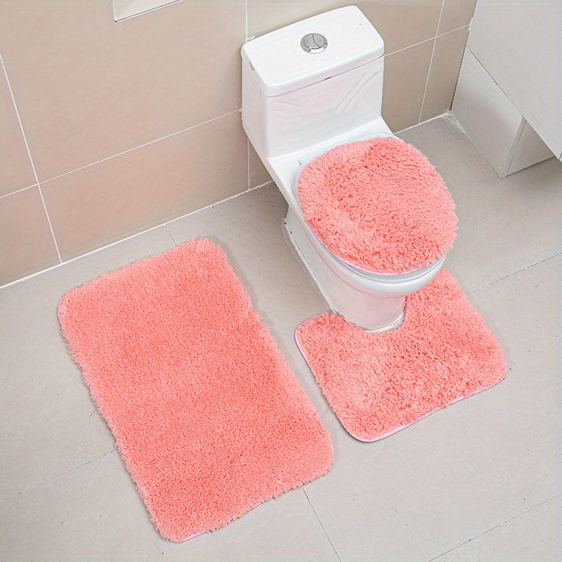 Bathroom Rugs Ultra Soft Plush Shaggy Bath Mats Non Slip Backing Rubber Bath  Set