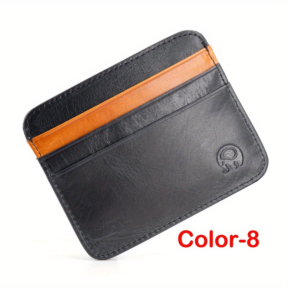 Leather Business Card Holder  Men's RFID Front Pocket Card Wallet
