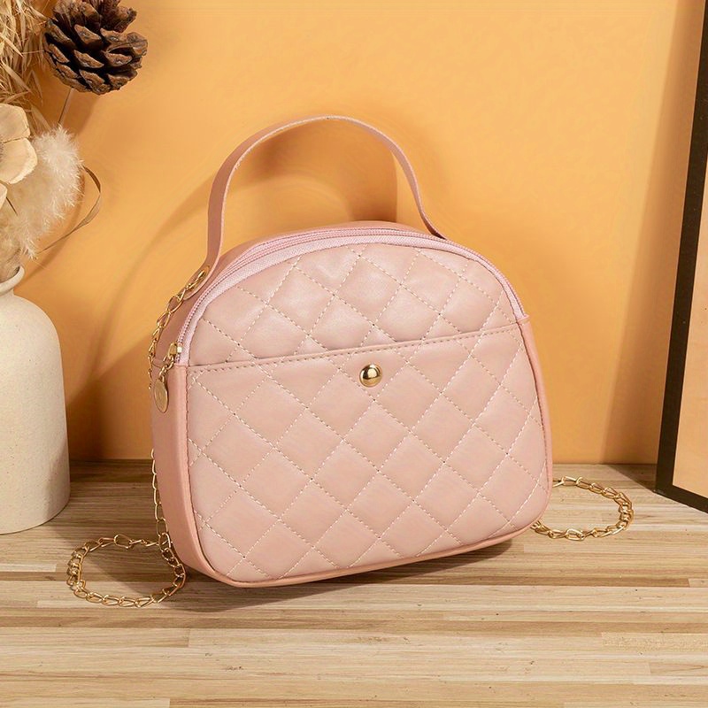 Quilted Crossbody Bag Trendy Pu Shoulder Bag Womens Casual Cute