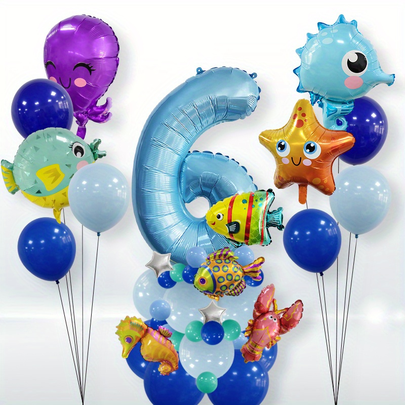 Sea Ocean World Animal Balloons Set 1st Birthday Decorations - Temu