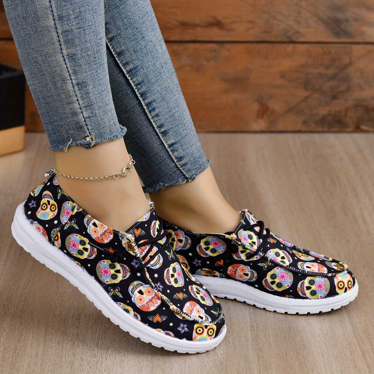Blackpink Canvas Shoes For Women Causal Wear High Heel Lace Up