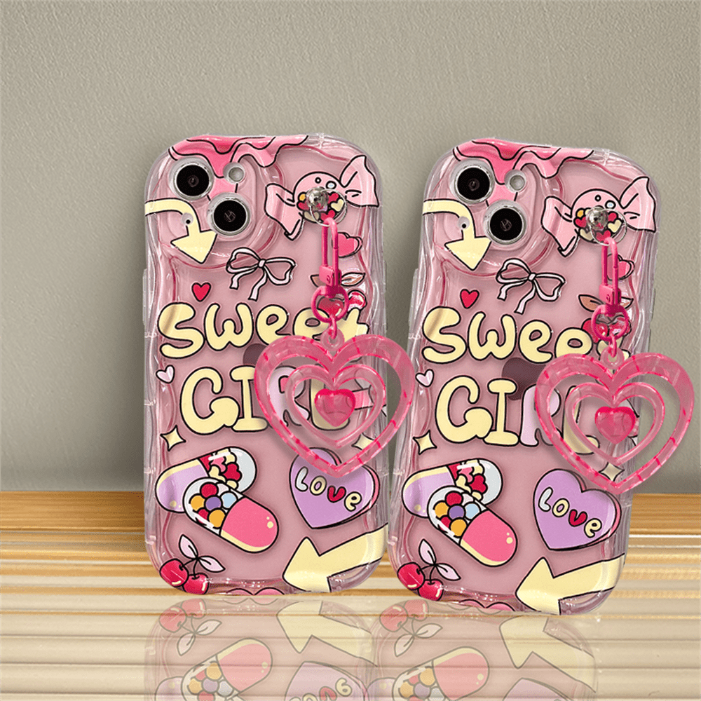 Shira Aestheticharajuku Love Heart Silicone Case For Iphone 13/12/11 -  Shockproof & Anti-scratch