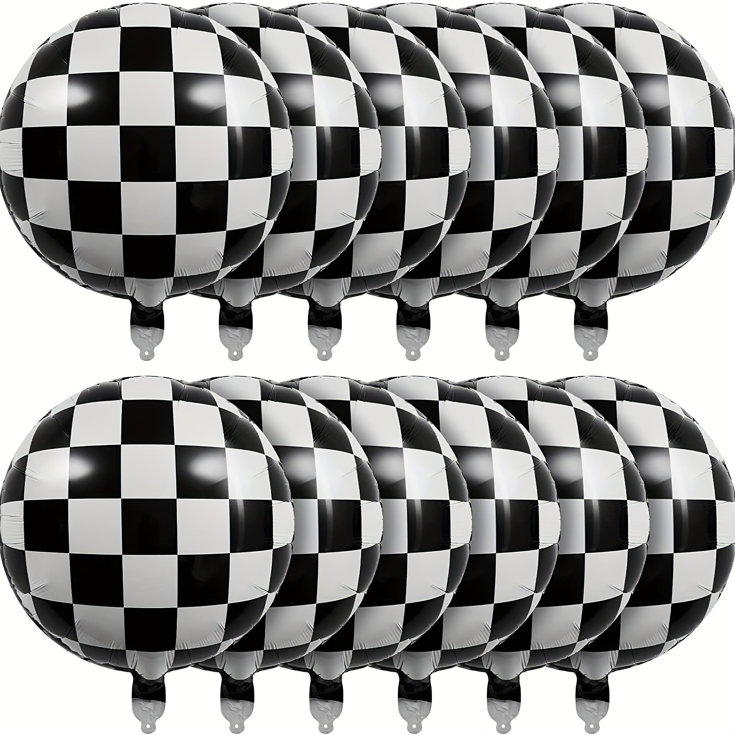 12pcs 18 Pouces Ballon Course Damier Noir Blanc Ballon Temu