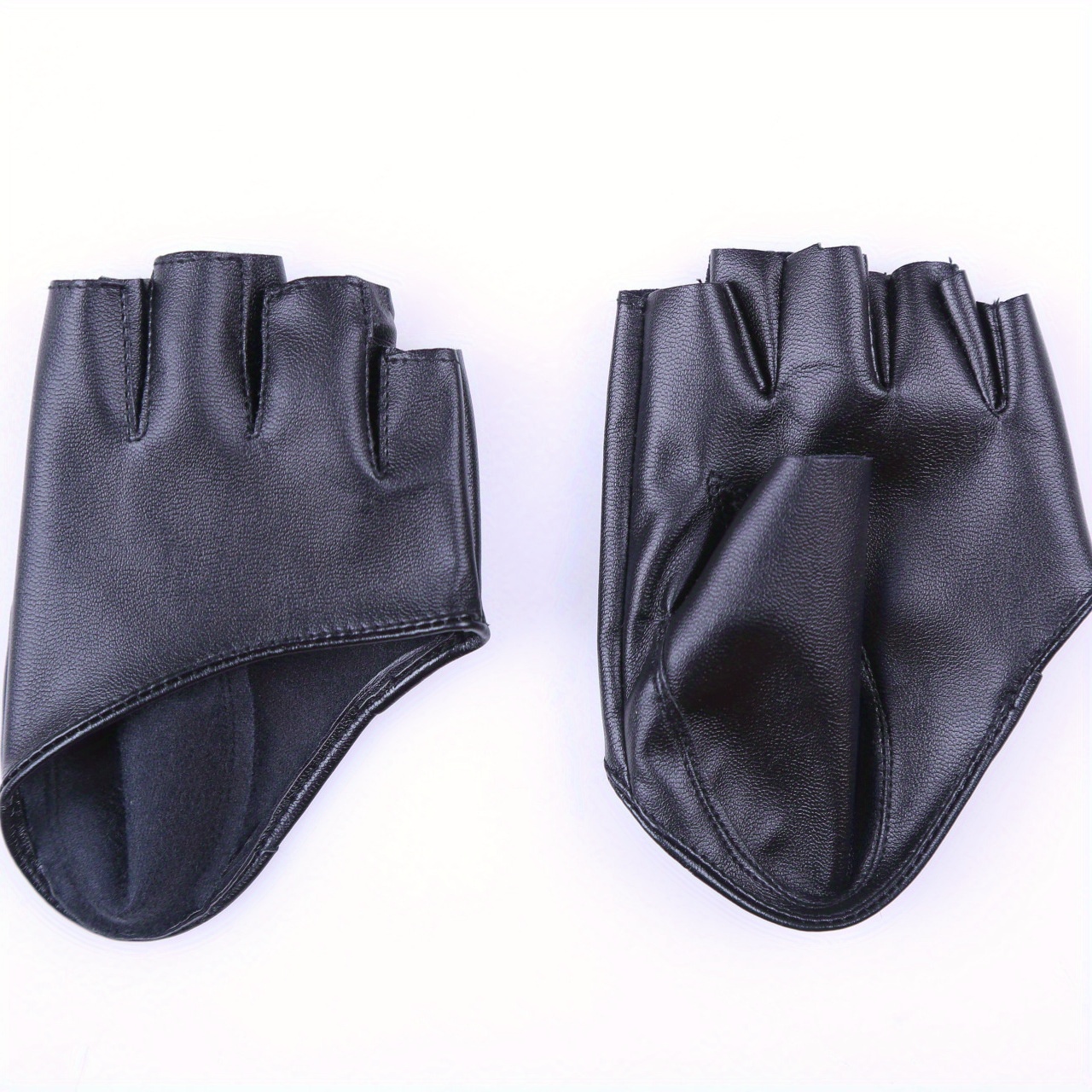 PU Leather Half Finger Gloves for Women