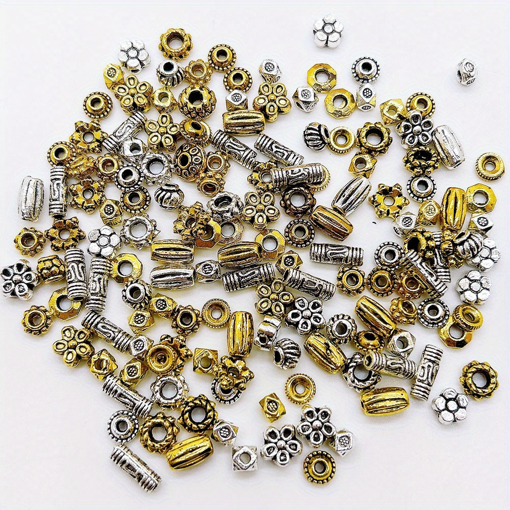 Metal Bead Vintage Silver Color Tube Bead Zinc Alloy Spacer - Temu